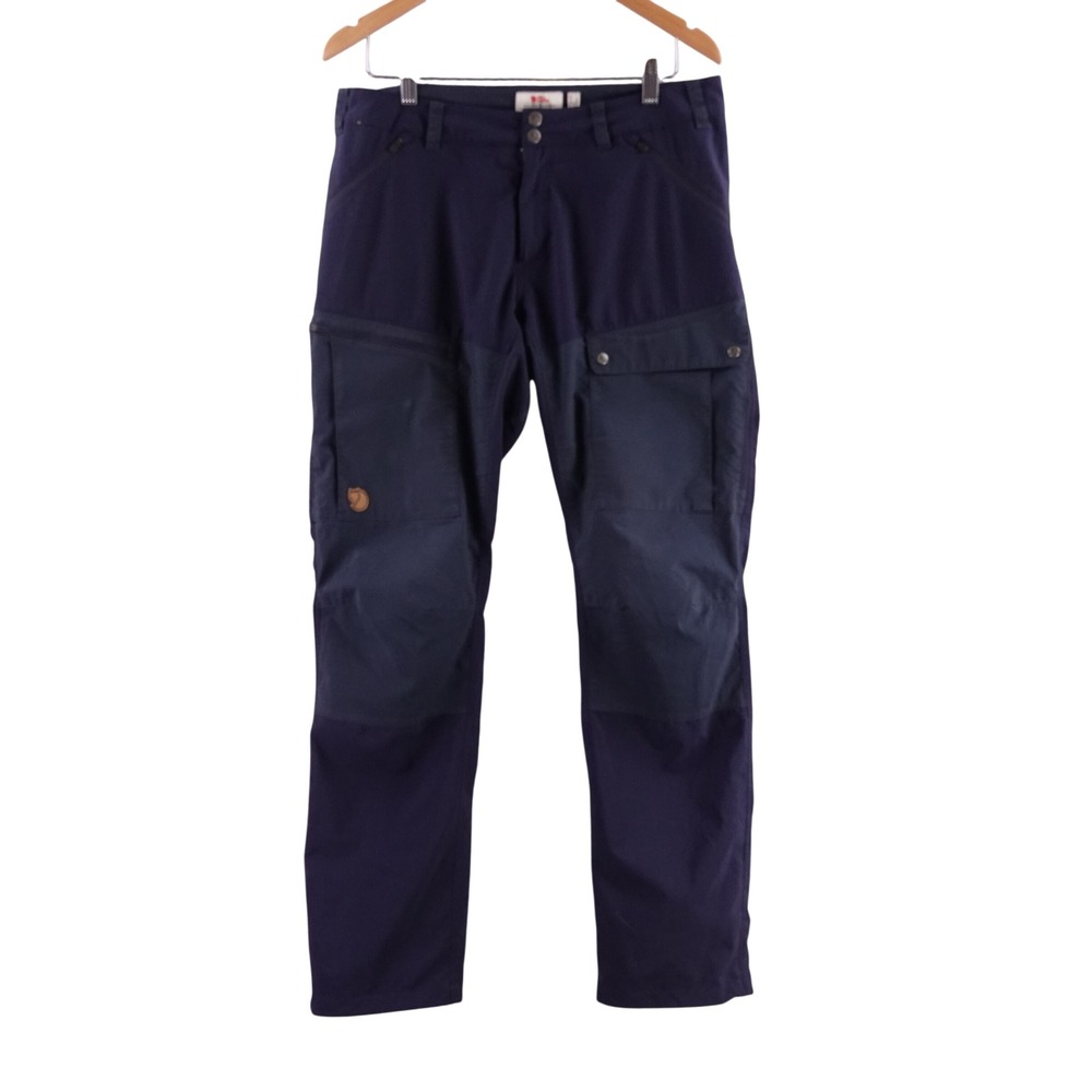 Fjallraven Keb Trousers Mens 32 Regular Navy Blue Hiking Trekking Pants Vidda